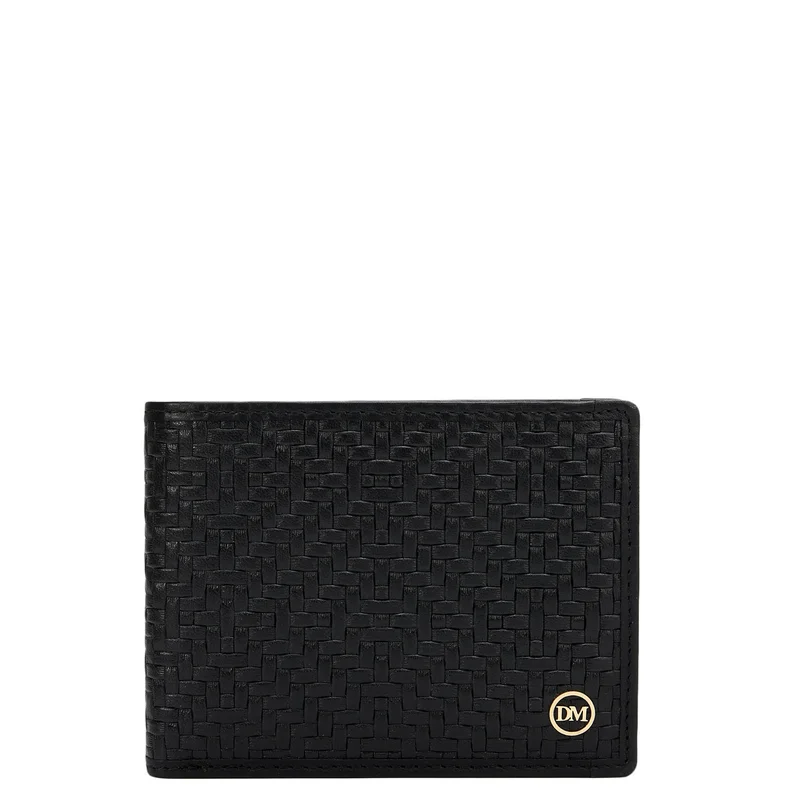 Da Milano Black Bifold Leather Mens Wallet